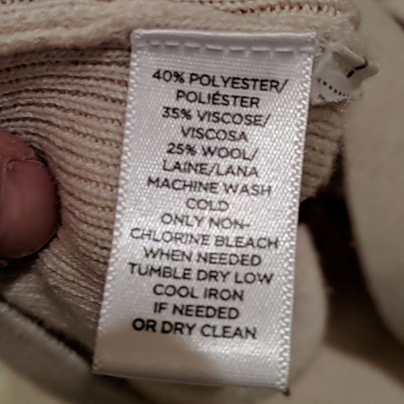 LOFT Navy Blue, Cream & Burgundy sweater - Picture 5 of 5